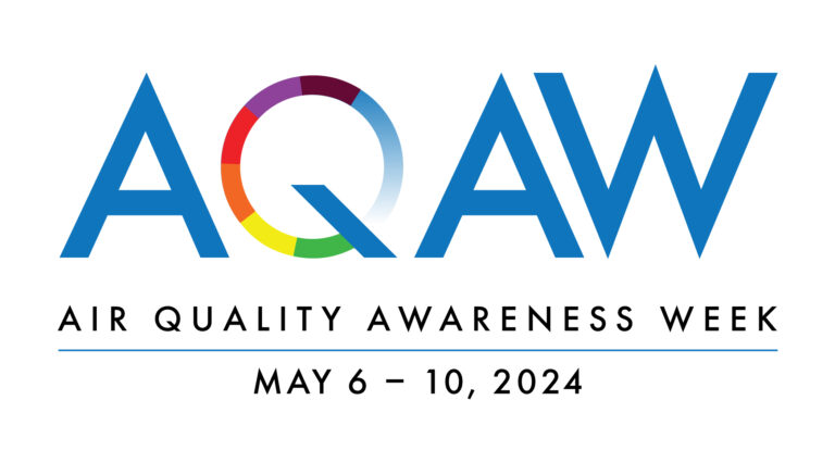 Gráfico con el logotipo de la Semana de sensibilización sobre la calidad del aire, del 6 al 10 de mayo de 2024