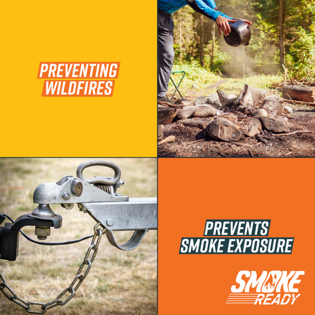 Graphic reading prevent wildfires, prevent smoke exposure